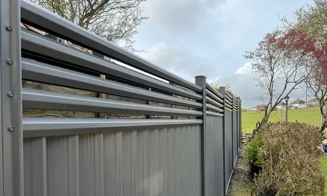 Grey slatted contemporary trellis
